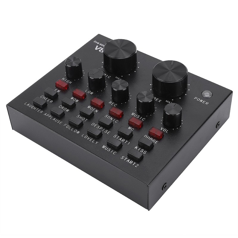 V8 Multifunctional Live Sound Card Intelligent Volume Adjustable Multiple Funny