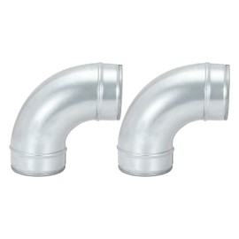 PATIKIL 4 Inch 90 Degree Duct Connector, 2 Pcs Galvanized Steel Elbow Vent Tube Connector Ducting Pipe Adapter Fittings for HVAC Dryer, Exhaust, Extractor, Ventilation System