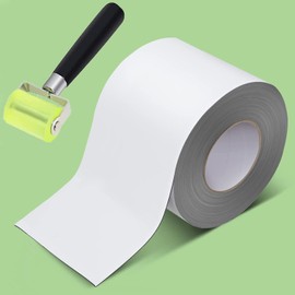 RV Roof Tape White, 6 Inch X 50 Feet RV Sealant Tape with Rubber Roller, Roof Patch Repair Tape for Camper Roof Repair, Use on Various Motorhomes Roof Surfaces, Seaming Patching Waterproof Butyl Tape