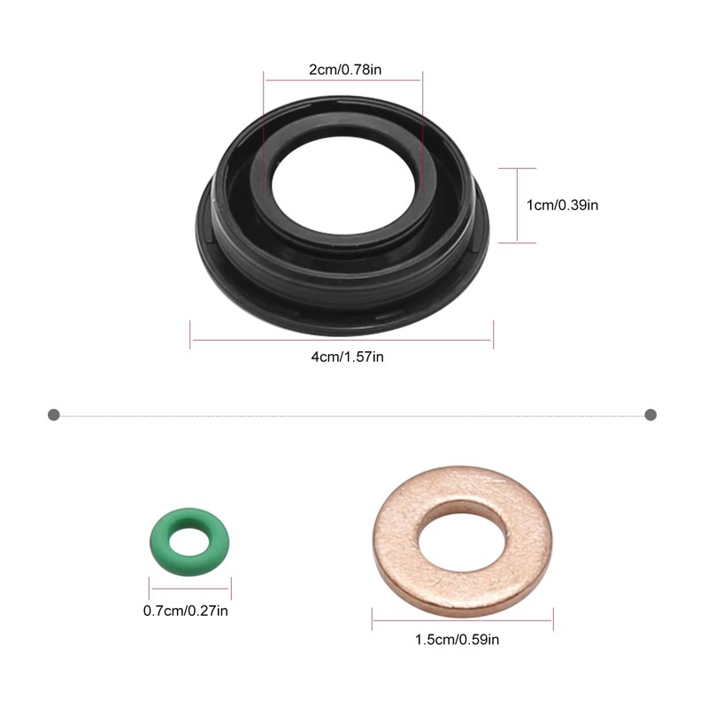 Hoypeyfiy Fuel Injector Seals Kit,Injector Bolts Kit,Injector Seal Washer O-Rings