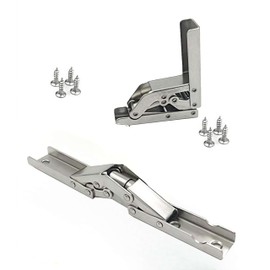 2 PCS 90°Folding Door/Shelf Hinge, Bracket with mounting Screws Hydraulic for Pull Down Shelf Concealed Brackets, Cabinet Drawers and Table Holder, Fits DIY Style Projects Furniture
