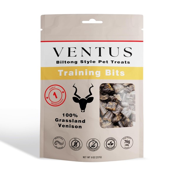 VENTUS Biltong Style Venison Jerky Training Bits for Pets, Ultra