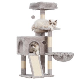 Gitelsnour Cat Tree, 41.3" Cat Tower, Indoor Cat Tree Tower Condo for Small Cats Kittens with Scratching Board and Posts, Hammock, Cat Condo, Light Gray GCT005SW