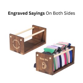 GoFika Can Cooler Holder Foam Insulator Sleeves Dispenser Wood Engraved 'Beer Me'’ It’s Happy Hour Somewhere’ Storage for Home & Bar