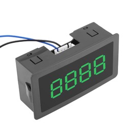 FLEXMAN LED Up Down Counter, 0 9999 4 Digit DC LED Digital Display Counter, Plus Minus Panel Counter Meter with Cable for Automation Equipment (Green)