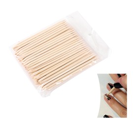 Pack of 100 Orange Wooden Sticks, 114 mm Orange Wooden Sticks, Cuticle Pusher, Double End Wooden Cuticle Pusher for Manicure Pedicure Cuticle Care Nail Art Tool