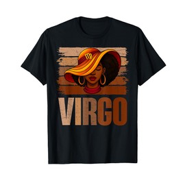Virgo African American Afro Hair Melanin Black Women T-Shirt