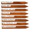 Herb Stakes, Set of 8, Patina Iron Herb Signs, Garden