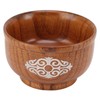 Wooden Rice Bowl Jujube Wood Anti Scald Exquisite Elegant Round