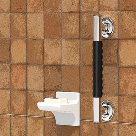 AquaChase 1-1/4 x 12inch Stainless Steel Bath Safety Grab Bar with Anti Slip Rubber Grip, ADA Compliant 500lbs Weight Support, Decorative Collection Miami, Brushed Nickel