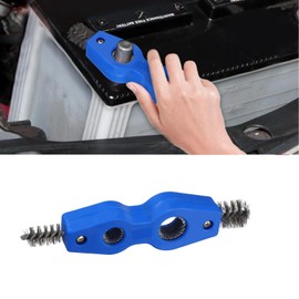 Lyxheth 4 in 1 Car Battery Cleaning Brush, Car Battery Terminal Cleaner, Anti-Rust Auto Battery Cleaner with Steel Wire, Battery Cleaner Tool Car Accessories for Cleaning Auto Battery Post (Blue)