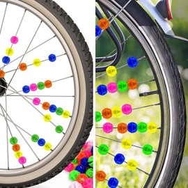 RSYHVG 72 Pcs Bike Spoke Beads | Multicoloured Bicycle Spokey Dokeys | Plastic Clip Wheel Spokes Decorations | Bike Accessories for Kids Girls and Boys