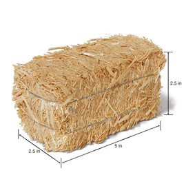 FloraCraft Decorative Straw Bale 2.5 Inch x 2.5 Inch x 5 Inch Natural