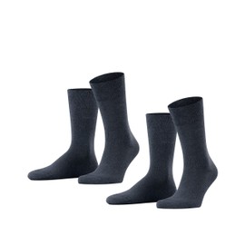 ESPRIT Men's Basic Easy Multipack M So Cotton Plain 2 Pairs Socks, Blue Navy Melange 6127, 11.5-14