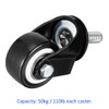 YOKIVE Threaded Stem Caster, Polyurethane Swivel Wheel Threaded Stem Casters,