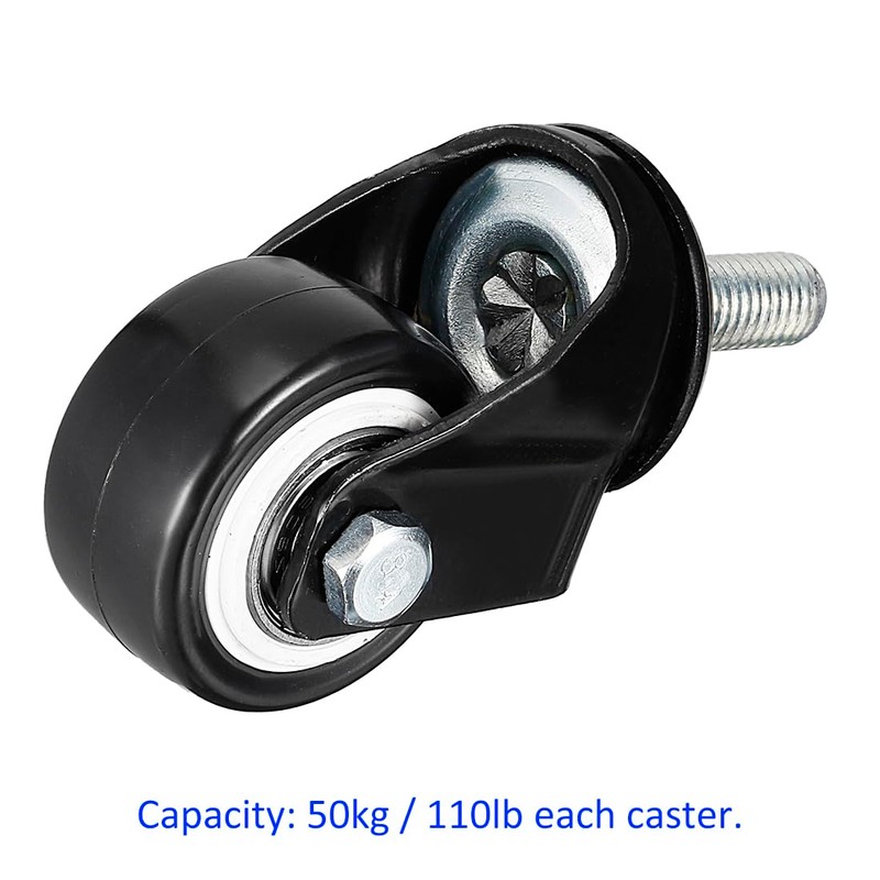 YOKIVE Threaded Stem Caster, Polyurethane Swivel Wheel Threaded Stem Casters,