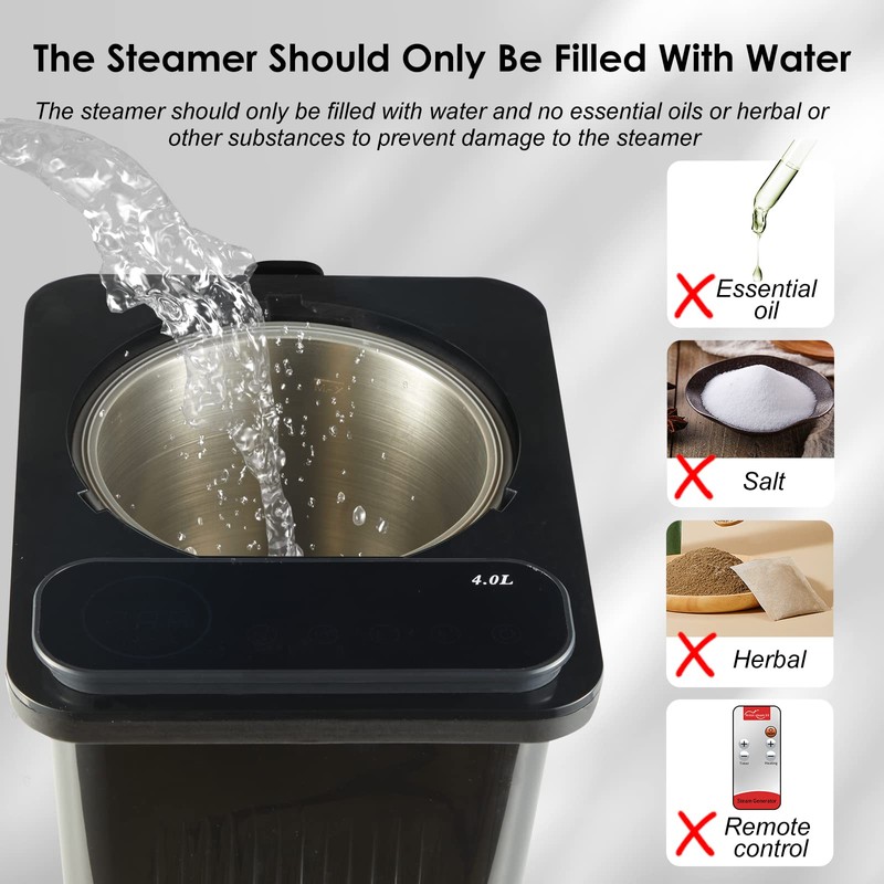 Amocane 4L Sauna Steamer Machine, Portable Sauna Pot, Stainless Steel