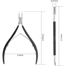 Pinzas para Cortar Cuticula, Cortador y Empujador de Cuticula, Cuidado y Belleza Personal para Manos y Pies, Cortador y Empujador de Cutícula, Herrami