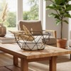 levandeo Metal Basket, Copper, 26 x 12 cm Modern, Wood,