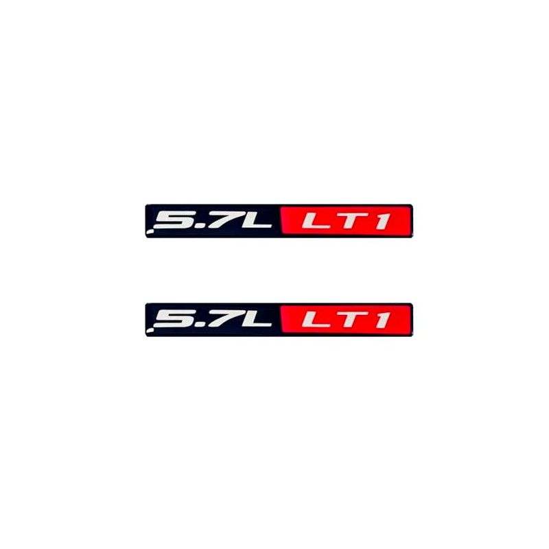 Pair Set LT1 5.7L Engine Emblem 3D Badge Decal NAMEPLATE