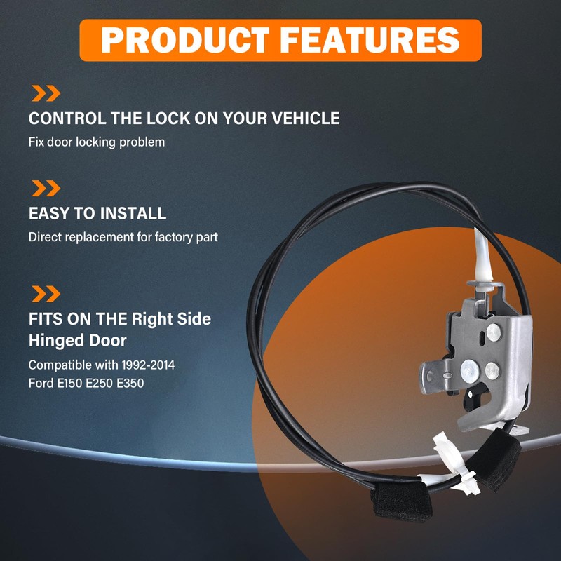 Yinlowa Side Door Latch Cable Rear Right Passenger Side for
