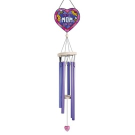 Enesco Our Name is Mud Best Mom Ever Hanging Wind Chime, 28 Inch, Purple