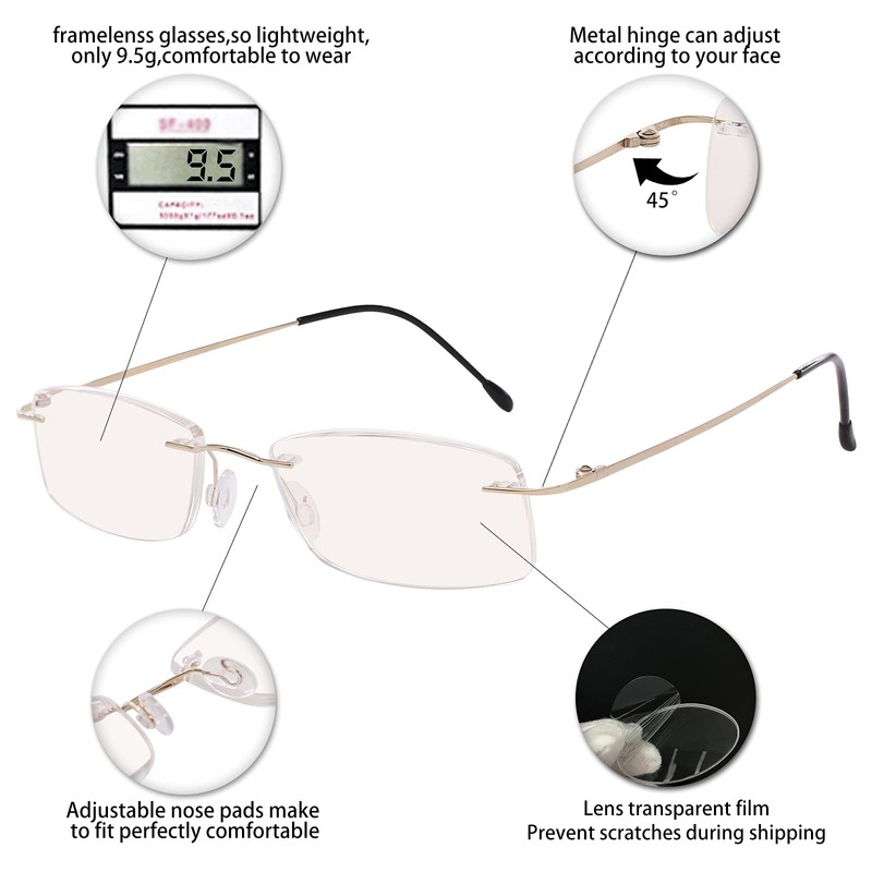OCCI CHIARI Reading Glasses 1.5 Blue Light Blocking For Lady