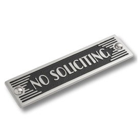 The Metal Foundry No Soliciting Metal Door Sign. Art Deco Style Home Décor Accessories Door Or Wall Aluminium Plaque. Handmade In England.