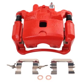 TRQ Performance Front Left Performance Brake Caliper Red Drivers Side Compatible with 2007-2019 Nissan Sentra