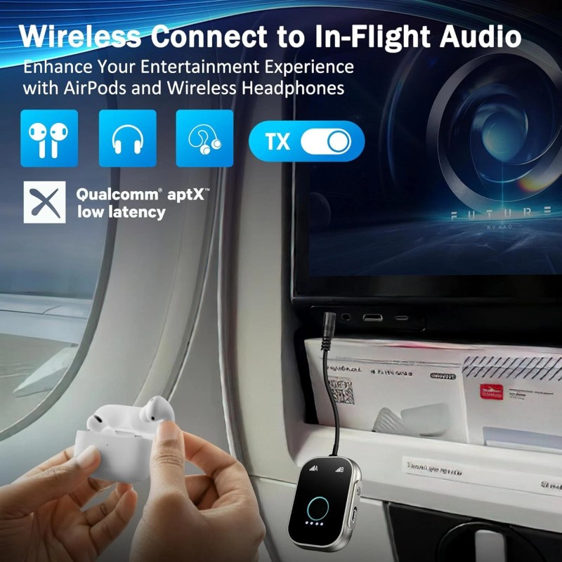 Swiitech T1 Bluetooth Transmitter Receiver for TV 2-in-1 Bluetooth 5.3