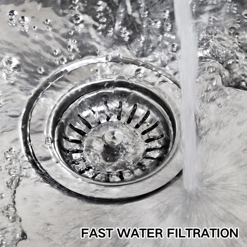 GGTTNRT 2 Pack Kitchen Sink Strainer, Sink Plug Replacement, Stainless