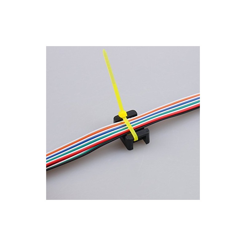 Cable Tie Mount Saddle, 100pcs Black Plastic Wire Buddle Base