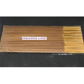Incense Sticks Pack of (100 Sticks) - 100% Natural Incense Sticks - Christmas Incense Sticks - Traditional Indian Incense (No Damaged Sticks Hand Sorted Packet) (Sandalwood & Rose)