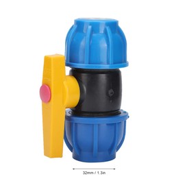 Tomotato Quick Connector Ball Valve, 1.25in / 32mm Pipe Fittings PE Water Supply Valve Switch Tubing Pipe Quick Connect Fitting