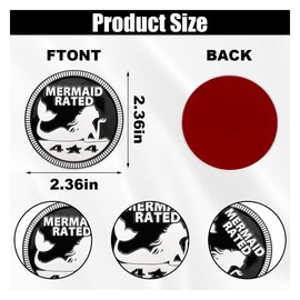 GLSOWEE Mermaid Rated Car Emblem, 4 x 4 3D Metal Car Badge Decals Stickers Round Emblem Decals, Car Exterior Emblems Badge Compatible with Jeep Wrangler Vehicles Trucks SUV RV (Mermaid Rated)