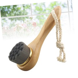Ipetboom Facial Brush Face Cleaning Tool Cleansing Brush Exfoliating for Blackheads Wood Handle Deep Pore Cleaning Suitable for Dry Oily Skin Random Color