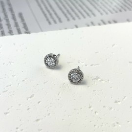 Unbranded 925 Silver Plated CZ Cubic Zirconia Stud Earrings for Men Women