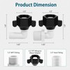 WASSERMANN RV Plumbing Parts, 1/2"NPSF-1/2"Barb and 1/2"NPSF-1/2"NPSM Elbow Swivel Adapter,