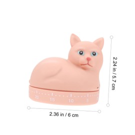 Ciieeo 1Pc Cute Cartoon Cat Mechanical Timer Kitchen Baking Reminder Safe Wind Up Timer for Cooking Management Habit Training