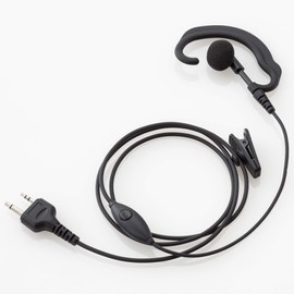 Wedge Original Earphone Microphone, Transceiver for Specific Small Power (2 Pin Straight for ICOM Alinco) Ear Hanger Type