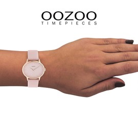 Oozoo Timepieces Women's Watch - Wrist Watch with 18 mm Leather Strap | High-Quality Watch for Women - Elegant Analogue Women's Watch in Round, Rose Gold / Pink, Strap.