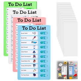 Checklist Boards, Pack of 4 To Do List Checklist Board, Memo Checklist Boards, Memo Checklist Boards with 40 Blank Paper for RV Home Travel Schedule Learning Planning Reminder 20 x 12 cm 4 Colours