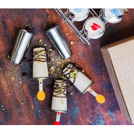 ecozoi Stainless Steel Popsicle Molds, 6 Ice Popsicle Makers, 6 Stainless Steel Sticks, 12 Silicone Seals and 1 Coconut Cleaning Brush, Eco Popsicle Molds for Kids and Adults, 4 oz Per Mold (Round)