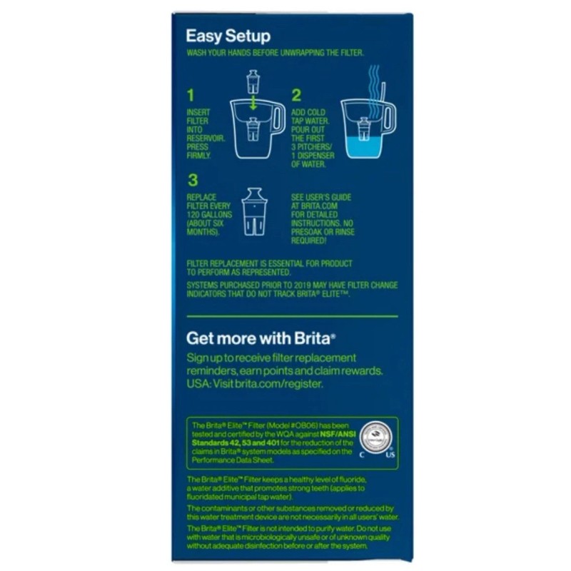 Brita Elite Replacement Water Filters, 4-Count Reduces 99% of Lead