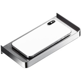 Adhesive Phone Shelf Wall Mounted for Bathroom, Toilet Paper Holders, Bathroom Toilet Cell Phone Holder, Stainless Steel Bathroom Phone Shelf with Raised Edges, Modunful