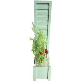 Melody Jane Dolls Houses Dollhouse Sage Green Wooden Planter with Flowers Miniature Garden Accessories