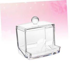 LABRIMP Cosmetic Box Acrylic Swabs Storage Desktop Organizer for Cotton Pads Makeup Tools