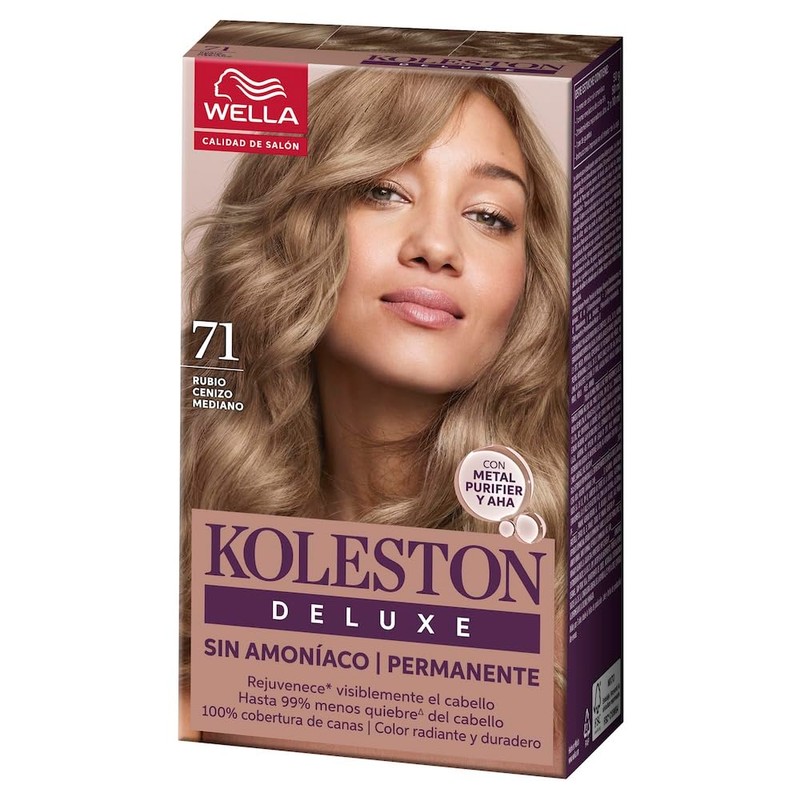 Koleston Deluxe Tinte Permanente Sin Amoniaco 71 Rubio Cenizo Medio