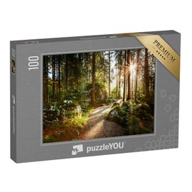 puzzleYOU: Puzzle 100 Pieces "Magic Landscape and Way through the Forest in the Morning Sun"