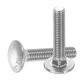 sourcing map 30Pcs Carriage Bolts, M5 x 25mm Stainless Steel 18-8 (304) Round Head Square Neck Screws Bolt Screw for Fastening Accessories - Silver